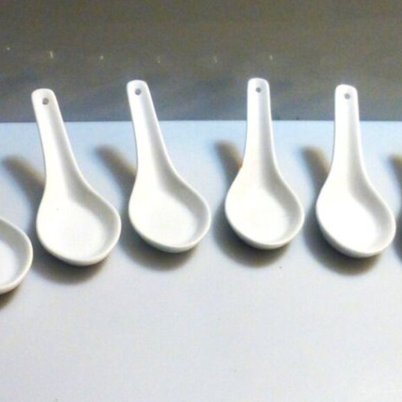 6x Royal Classic WON TON Soup SPOONS Durable Porcelain Chinse Spoons Japanese - Picture 4 of 8